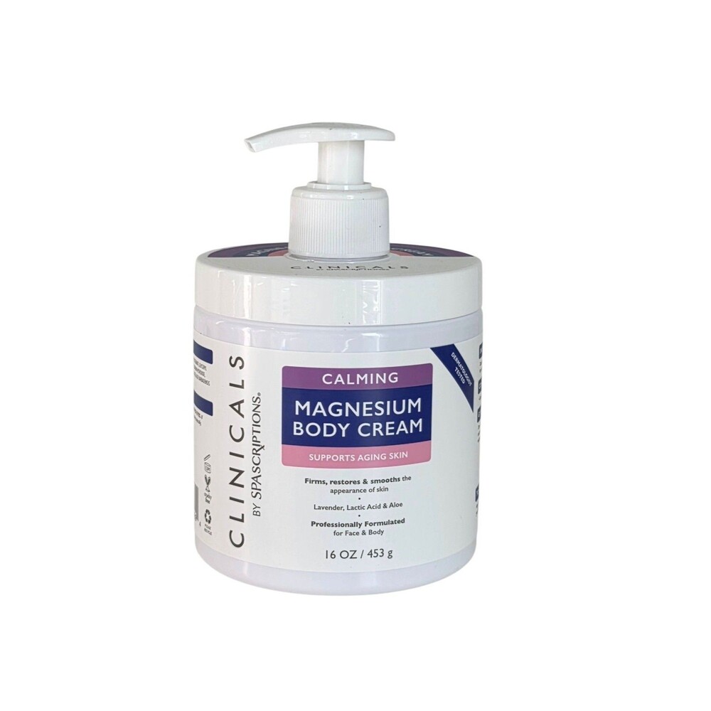 Clinicals by Spascriptions Magnesium Body Cream 16 Oz Face Body Moisturizer